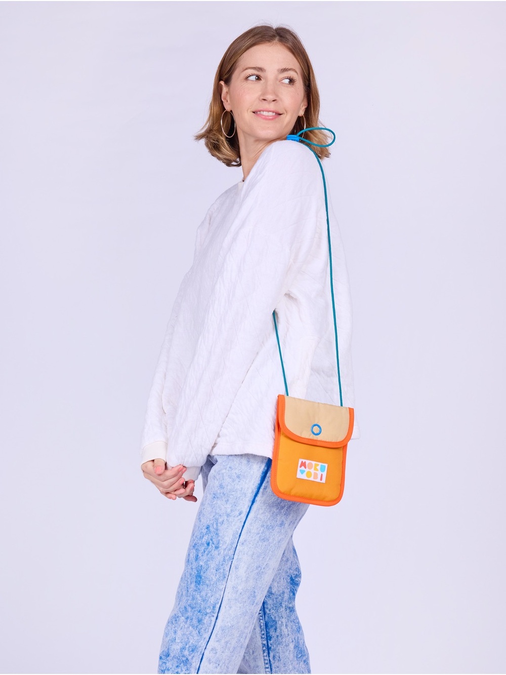 Mokuyobi Orange & Cream Crossbody Pouch
